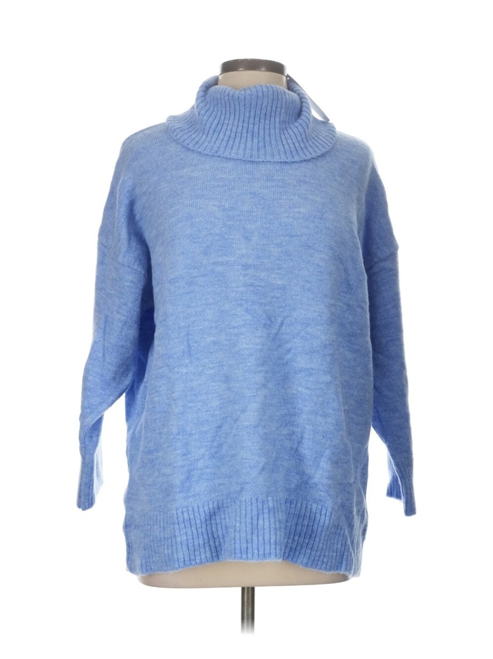 MNG Mango Blue Turtleneck Sweater Cozy Knit Size L/XL NWT